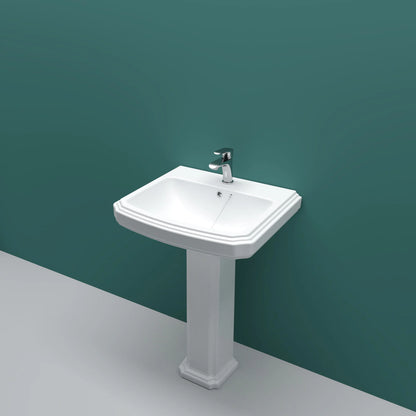 Traditional Pedestal Basin Sink Full Floorstanding - 1 Tap Hole