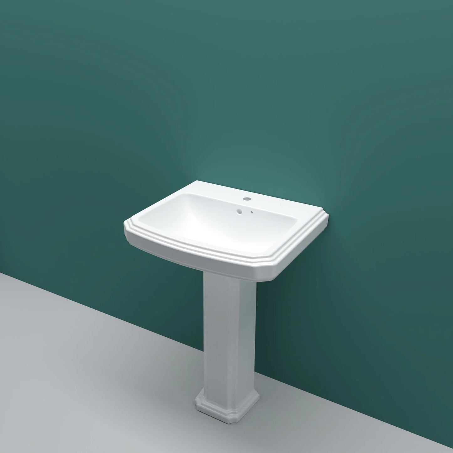 Traditional Pedestal Basin Sink Full Floorstanding - 1 Tap Hole