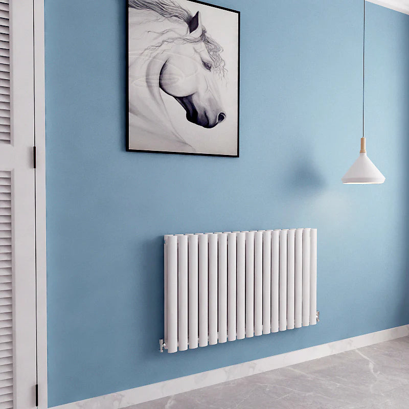 Horizontal Oval Column Anthracite & White Designer Central Heating Radiator