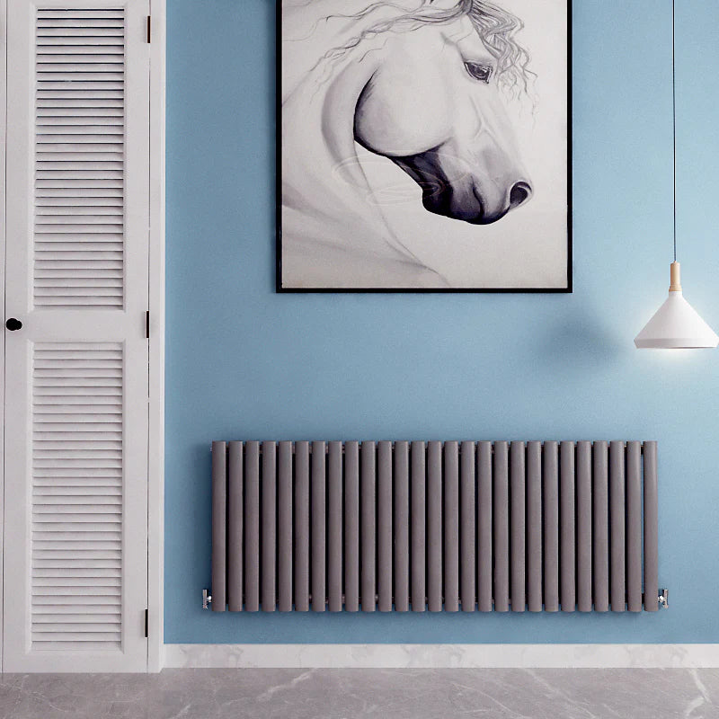 Horizontal Oval Column Anthracite & White Designer Central Heating Radiator