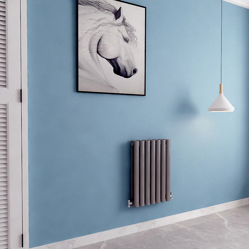 Horizontal Oval Column Anthracite & White Designer Central Heating Radiator