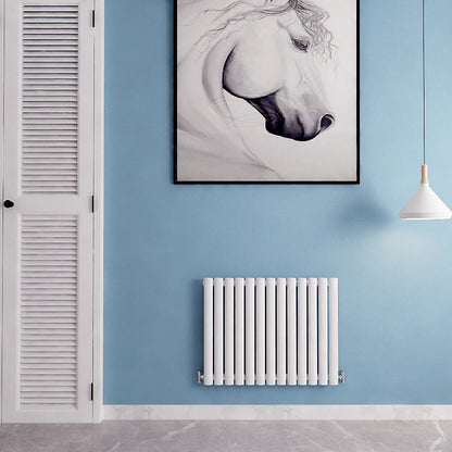 Horizontal Oval Column Anthracite & White Designer Central Heating Radiator