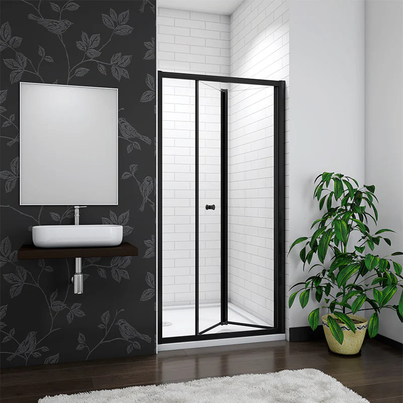 Bi fold Shower Door Shower Enclosure black