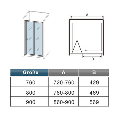 Bi fold Shower Door Shower Enclosure black