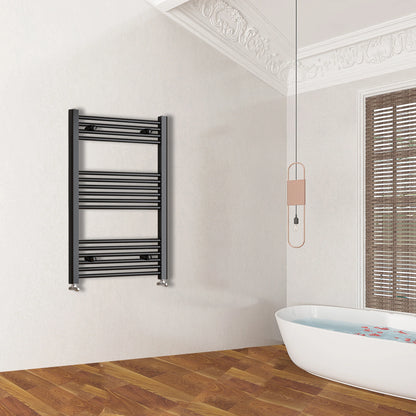 Matt Black Bathroom Central Heating Towel Rail Straight Designer Ladder Radiator Warmer