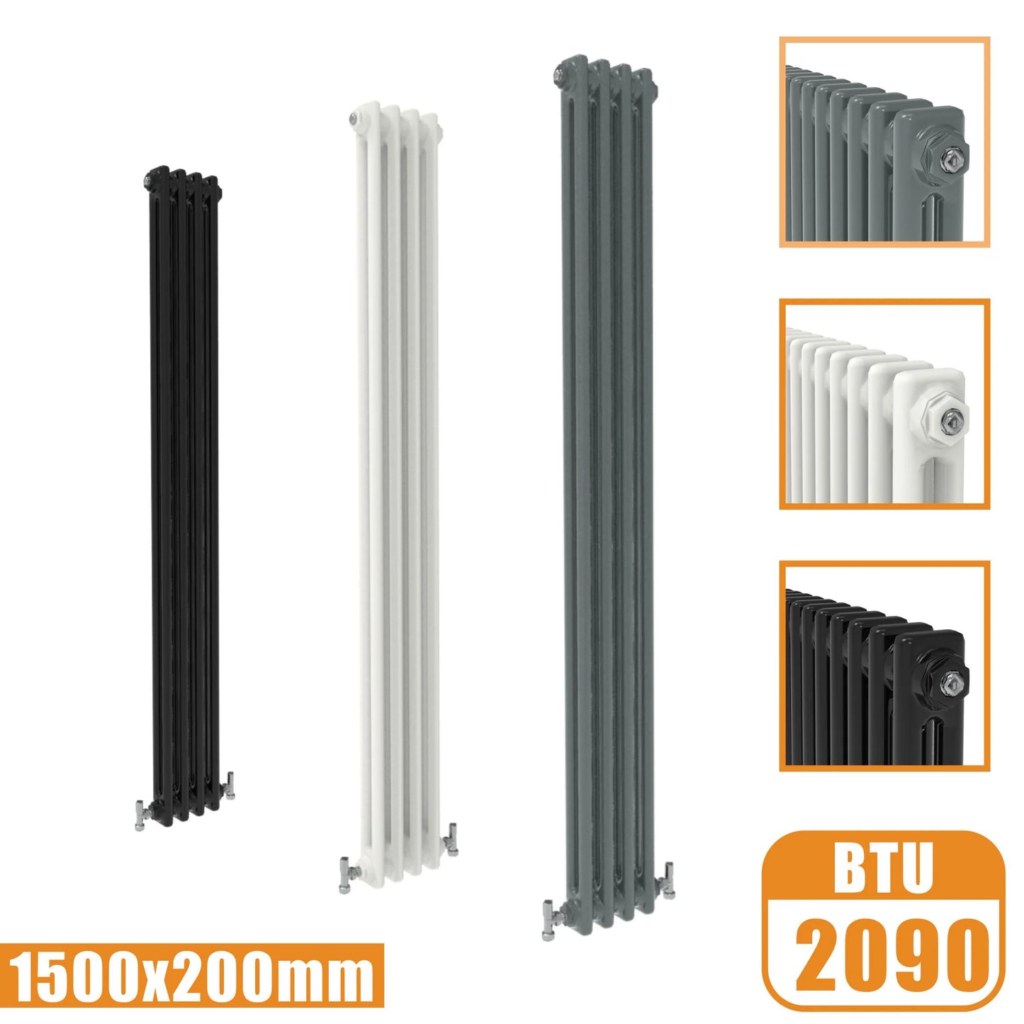 Cast Iron Style Vertical Tall Traditional 2&3 Column Central Heating Radiator