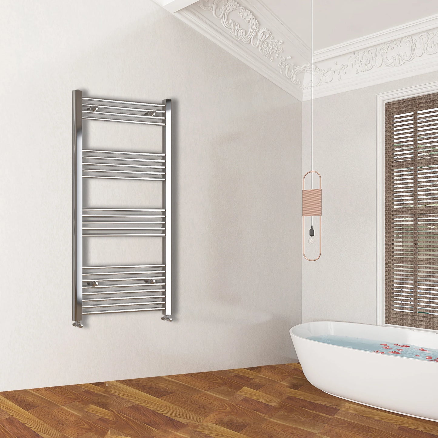 Chrome Bathroom Central Heating Towel Rail Straight Designer Ladder Radiator Warmer