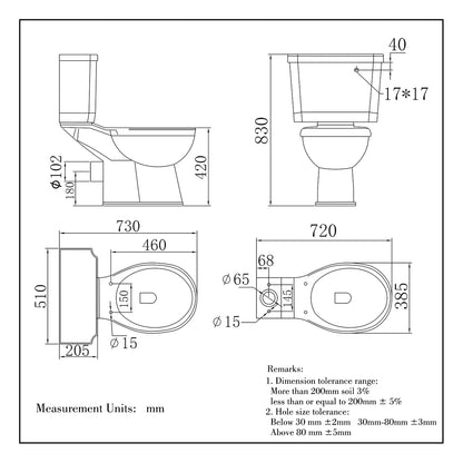 Traditional Victoria Style Ceramic Close Coupled Toilet White Dual Flush Bathroom WC