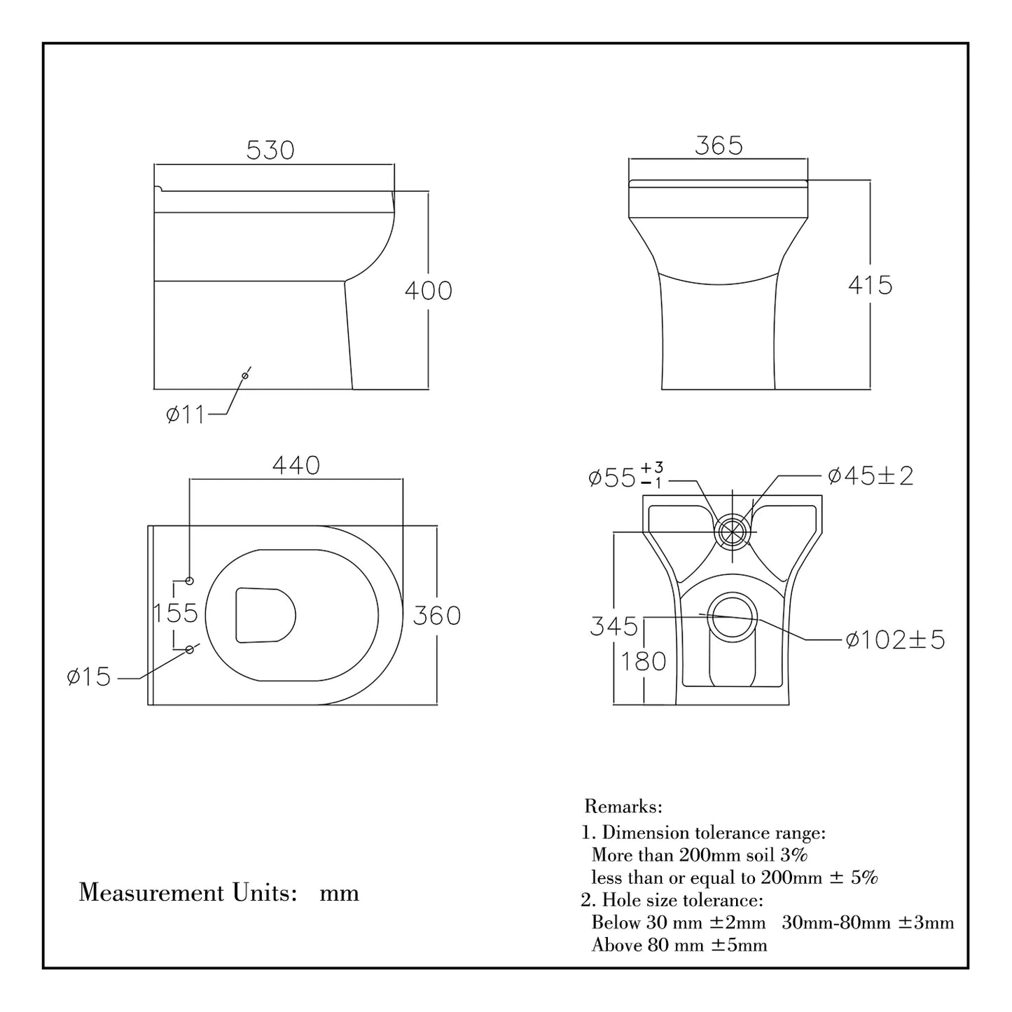 Back To Wall Ceramic Toilet White Soft Close Seat Modern Bathroom BTW WC