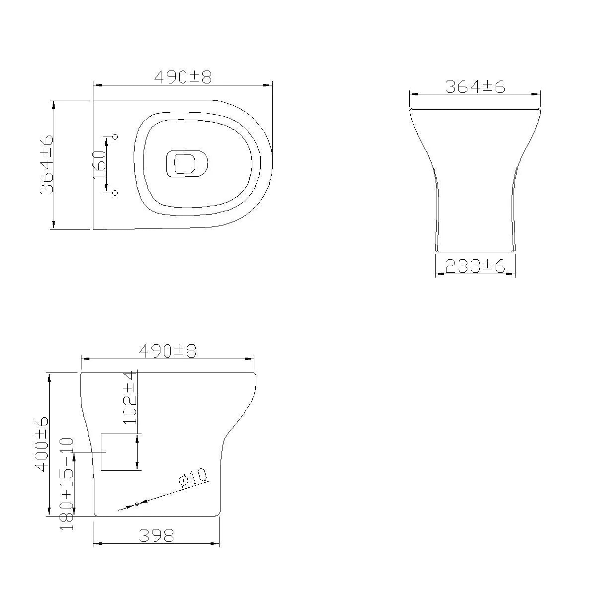 Modern Back To Wall Toilet Short Projection Soft Close Seat Bathroom WC