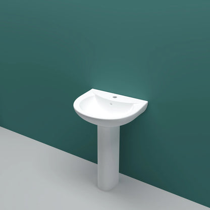 Single Tap Hole Pedestal Basin Sink Modern Full Floor standing