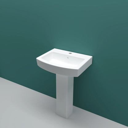 Pedestal Square Basin Sink Full Floorstanding Single Tap Hole