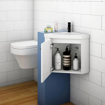 Corner Basin Vanity Unit for Small Bathroom Cloakroom