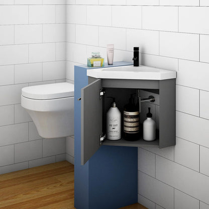 Corner Basin Vanity Unit for Small Bathroom Cloakroom