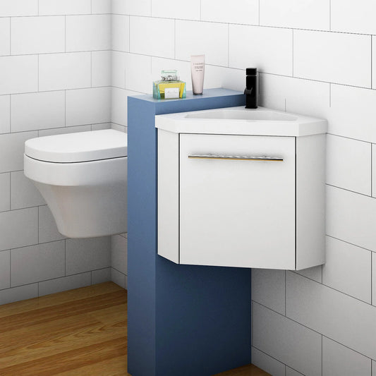 Corner Basin Vanity Unit for Small Bathroom Cloakroom