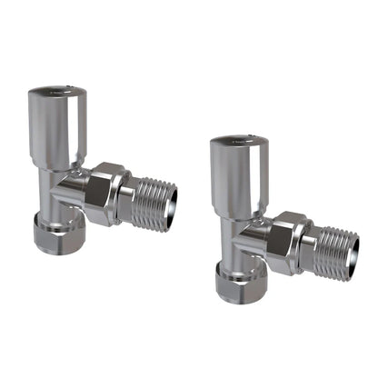 Manual & Thermostatic TRV 15mm x 1/2" Anthracite & Chrome Radiator Angled Valve