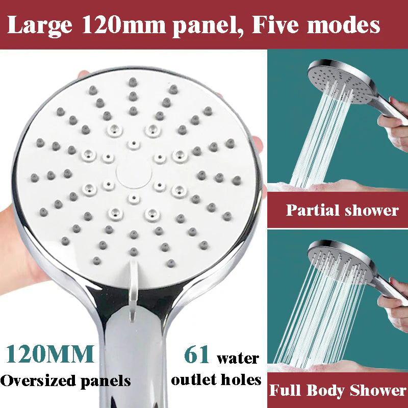 Thermostatic Shower Mixer Square 38 °C Thermostat Shower System with Rainfall Shower Head, 5-Function Handheld Showers, Anti Scald Shower Mixer Bar Kit, the height can be adjusted freely