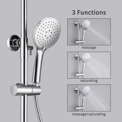 Bathroom Shower Mixer Thermostatic Set Twin Head Chrome Exposed Valve Round Set