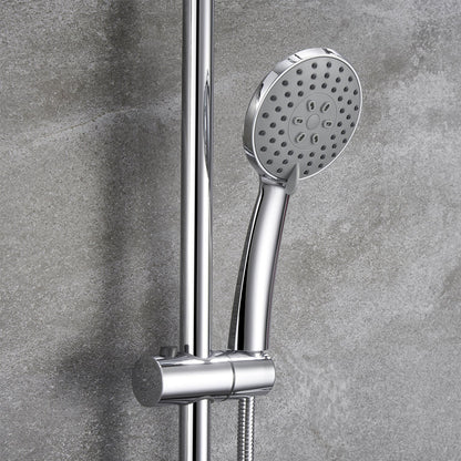 Bathroom Thermostatic Shower Mixer Set with Flexible 9" Stainless steel Top Spray and 3 Function Handheld Shower