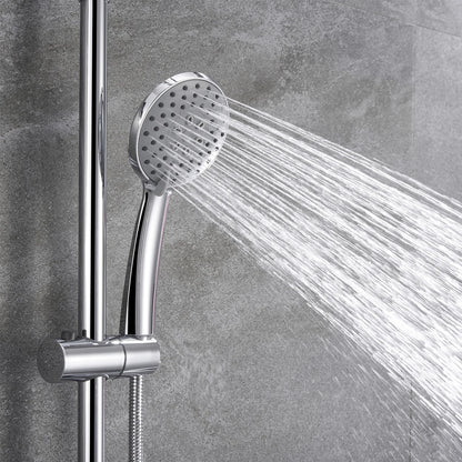 Bathroom Thermostatic Shower Mixer Set with Flexible 9" Stainless steel Top Spray and 3 Function Handheld Shower