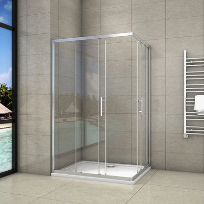 1850mm Corner Entry Enclosures Cubicle Double Sliding Shower Doors Chrome Frame