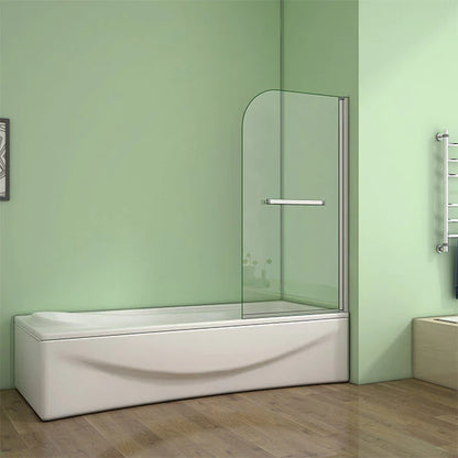 180 Pivot Bath Screen 800x1400mm degree clear Glass Over Bath Shower Door Screen Panel with Towel Rail Rack