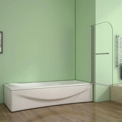 180 Pivot Bath Screen 800x1400mm degree clear Glass Over Bath Shower Door Screen Panel with Towel Rail Rack