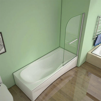 180 Pivot Bath Screen 800x1400mm degree clear Glass Over Bath Shower Door Screen Panel with Towel Rail Rack