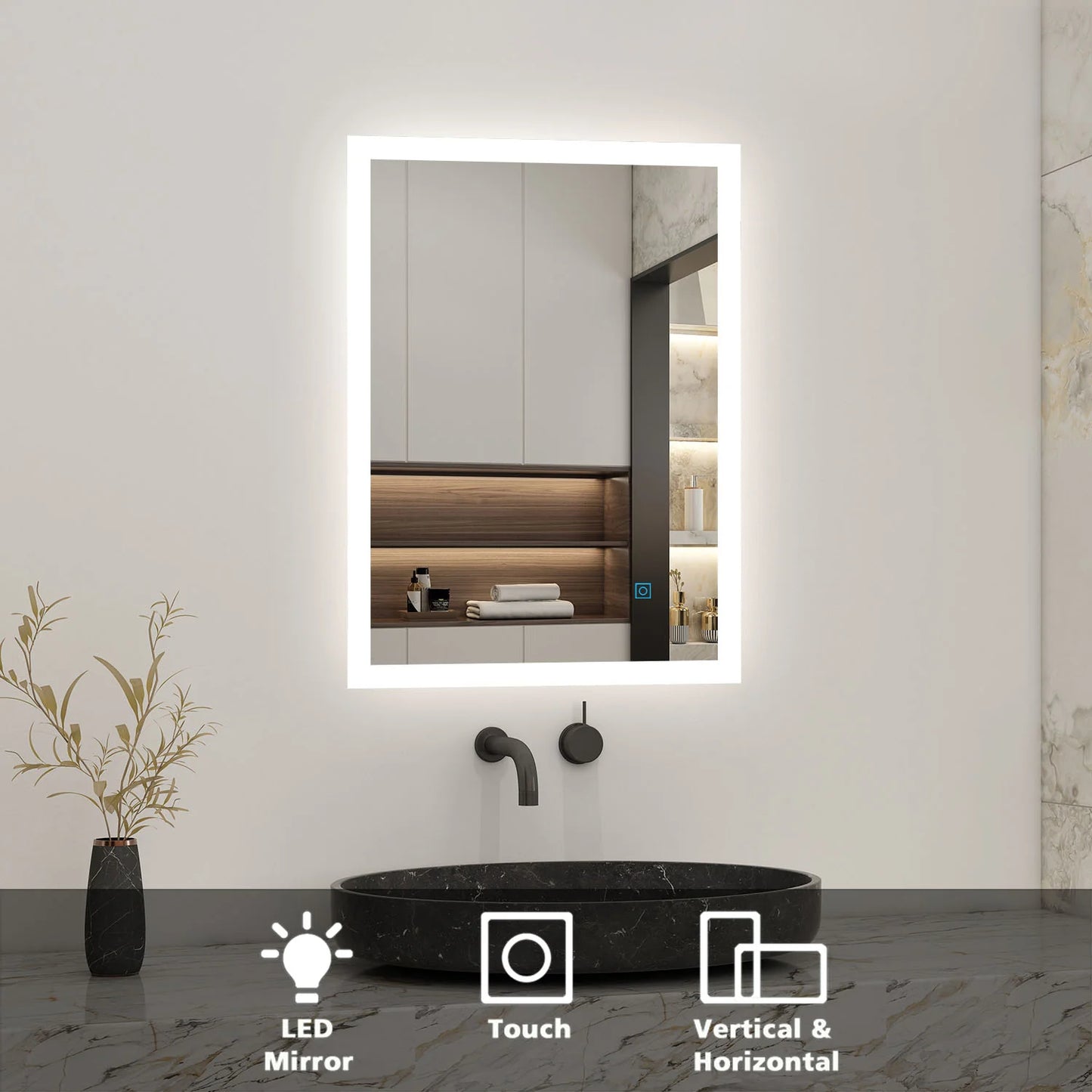 Bathroom LED Mirror Touch Switch Sensor Vertical&Horizontal