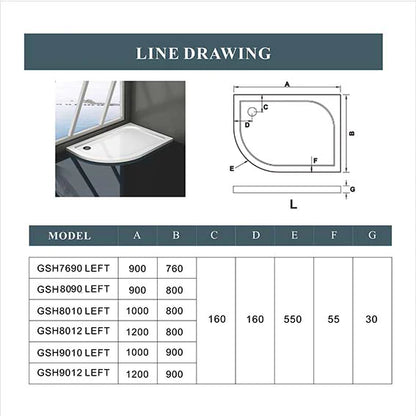 8mm NANO Easy Clean tempered clear glass Quadrant Shower Enclosure 1900mm Chrome Offset/Equal Cubicle