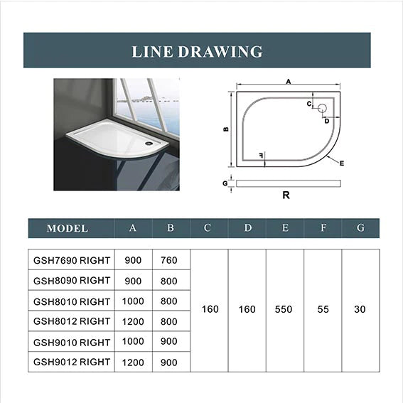 Offset/Equal Quadrant Shower Enclosure tempered clear glass Chrome Frame Cubicle 1850mm Height