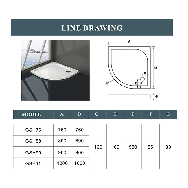 Quadrant Shower Enclosure 760-1000mmx1850 Corner Entry Cubicle Shower Tray Optional