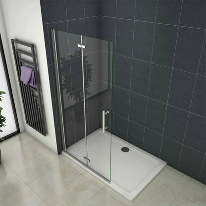 1850mm Height Wet Room Walk In Bi fold Pivot Single door Shower Panel Bath screen Glass