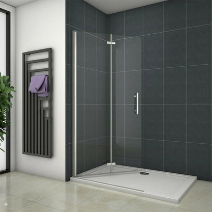 1850mm Height Wet Room Walk In Bi fold Pivot Single door Shower Panel Bath screen Glass