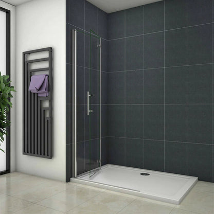 1850mm Height Wet Room Walk In Bi fold Pivot Single door Shower Panel Bath screen Glass