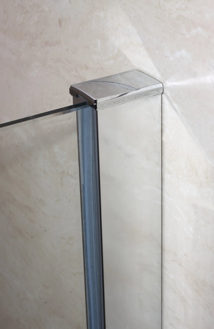 1950mm Walk in Wet Room Shower screen, 8mm NANO glass 700-1400 silver and black