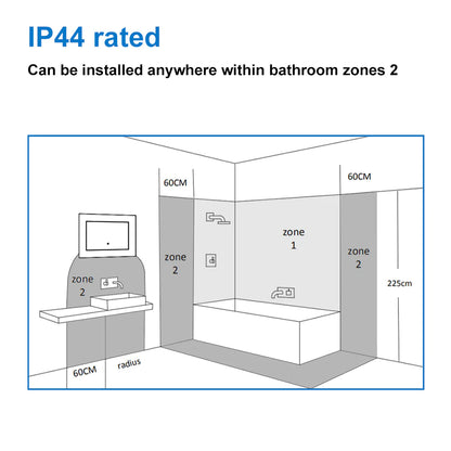 Demister Bathroom Wall Mirror with LED Lights-White Light