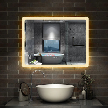 LED Bathroom Mirror with Demister Pad and Bluetooth Speaker|3 Colors|Touch Switch|IP44