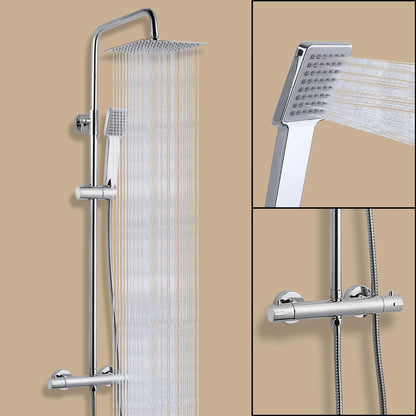 Bathroom Thermostatic Shower Mixer Set 8" Stainless steel Top Spray Handheld Shower Set.(08A)