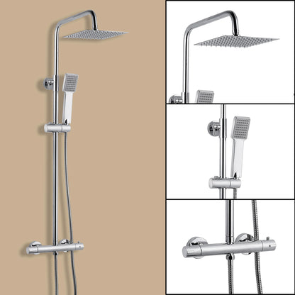 Bathroom Thermostatic Shower Mixer Set 8" Stainless steel Top Spray Handheld Shower Set.(08A)