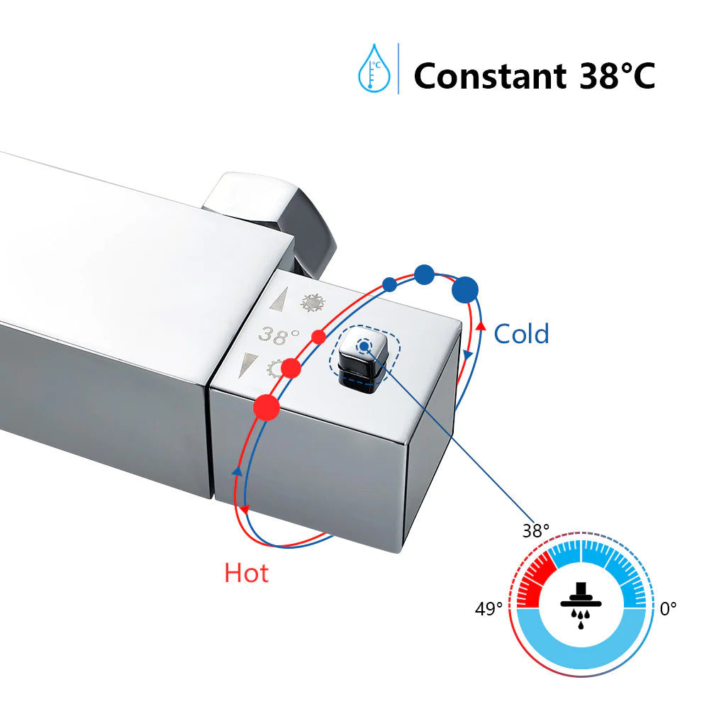 Bathroom Shower 38 Degrees Constant Temperature Shower, Single Function, Height Can Be Adjusted Freely.