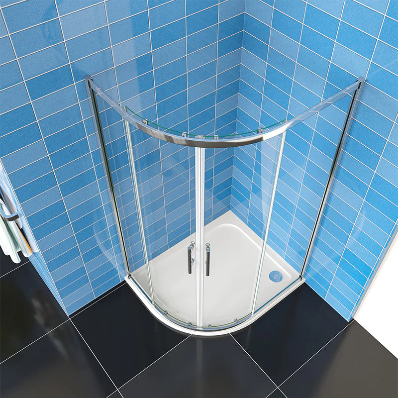 Offset/Equal Quadrant Shower Enclosure tempered clear glass Chrome Frame Cubicle 1850mm Height