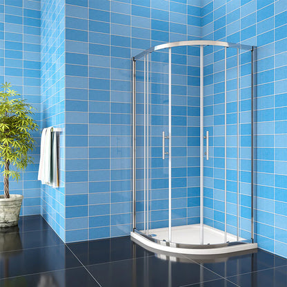 Offset/Equal Quadrant Shower Enclosure tempered clear glass Chrome Frame Cubicle 1850mm Height