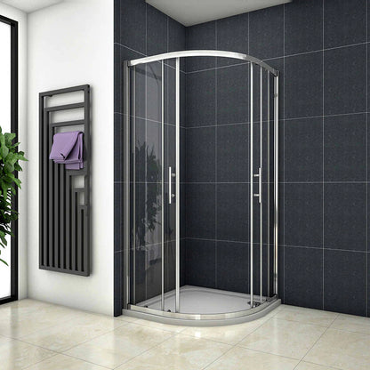 Quadrant Shower Enclosure Equal Chrome Frame Corner Cubicle 760-1000 x 760-1000 x 1900mm H