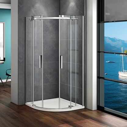 900x900x1950mm Frameless Quadrant Shower Enclosure Corner Cubicle Big Rollers