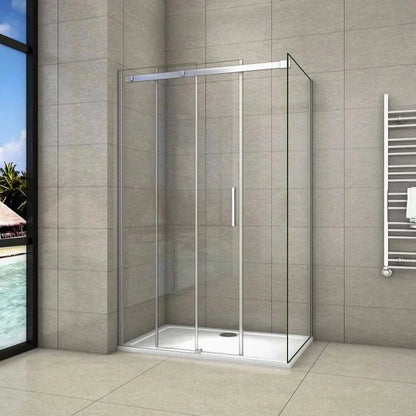 1000mm|1100mm|1200mm|1400mm Sliding Shower Door,700-900mm Side panel, 1950mm Height