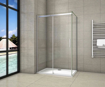 1000mm|1100mm|1200mm|1400mm Sliding Shower Door,700-900mm Side panel, 1950mm Height