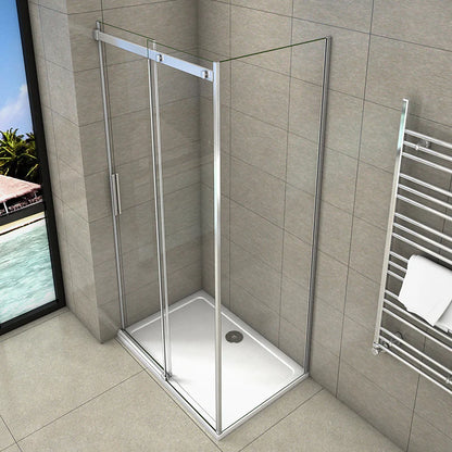 1950mm Height Sliding Shower Door Shower Enclosure Tempered Clear Glass