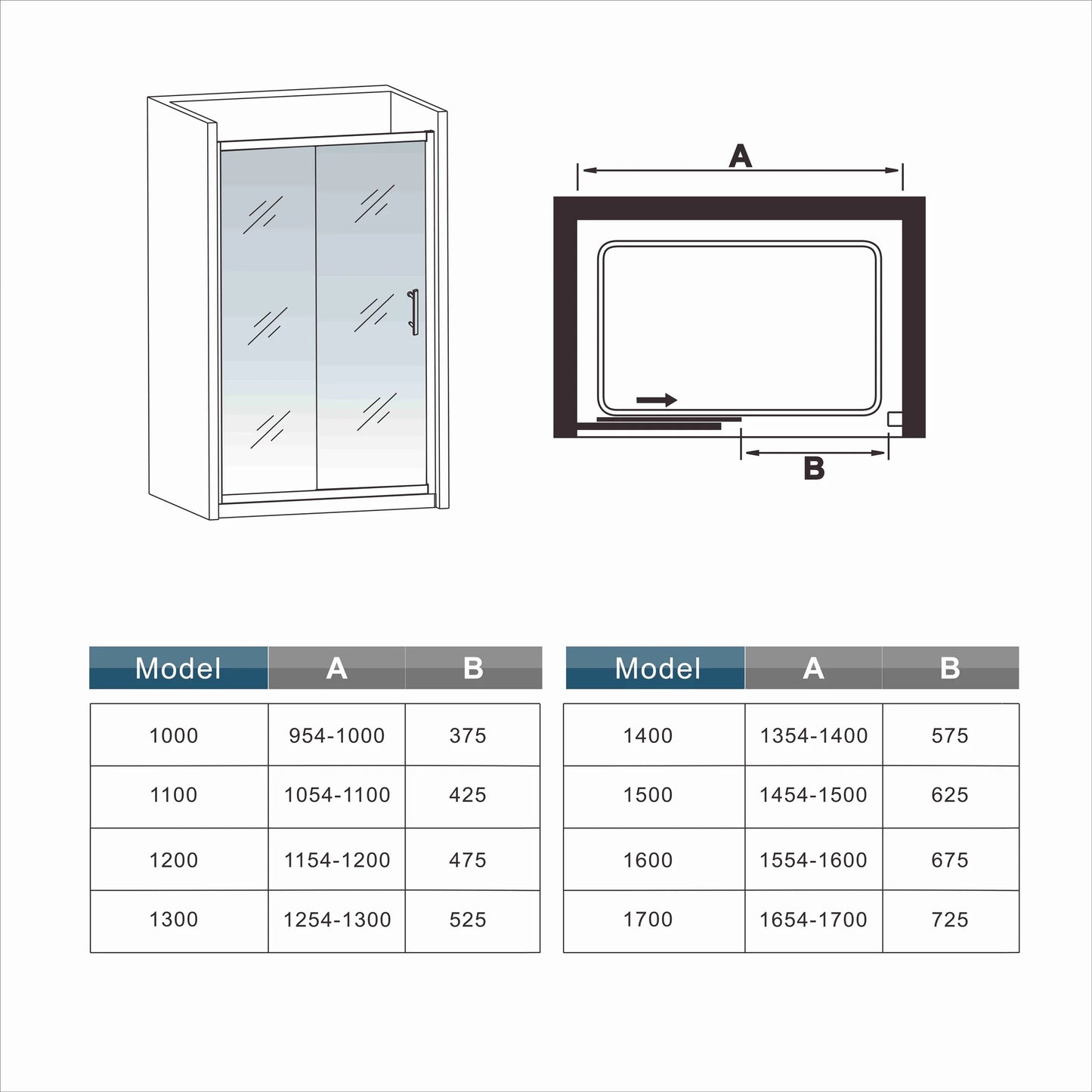 Bathroom Sliding Shower Door 8mm NANO EASY CLEAN tempered clear glass