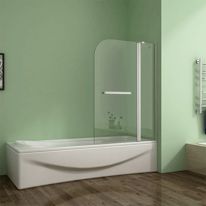 1000X1400mm 180 degrees Pivot Bath Shower Screen Safety Glass Over Double Door Panel